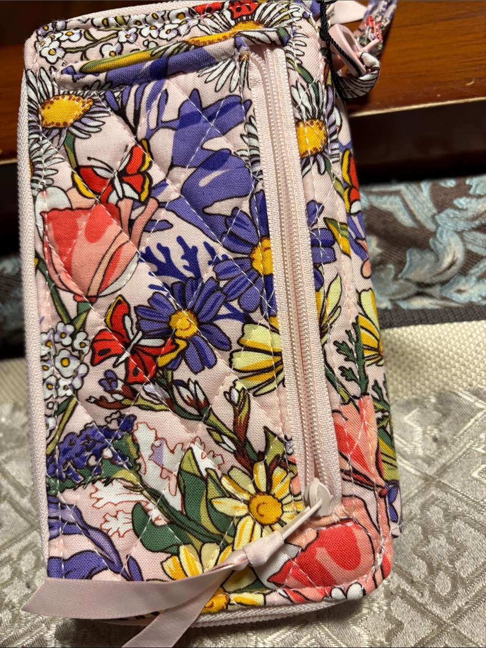 Vera Bradley Floral Quilted Wristlet Phone Pouch - Pink Multicolor - Picture 3 of 11